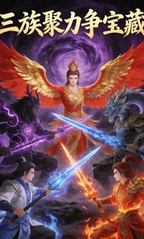 短剧《三族聚力争宝藏》海报