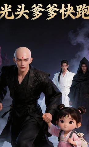 短剧《光头爹爹快跑》海报