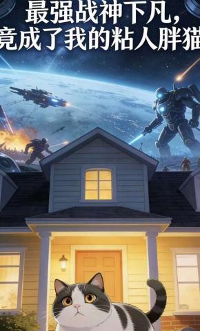 短剧《最强战神下凡，竟成了我的粘人胖猫》海报