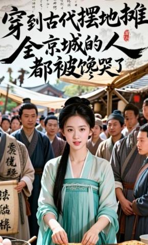 短剧《穿到古代摆地摊，全京城的人都被馋哭了》海报