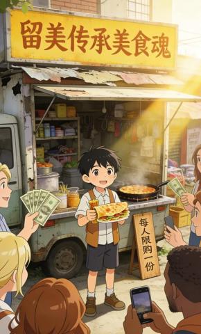 短剧《留美传承美食魂》海报
