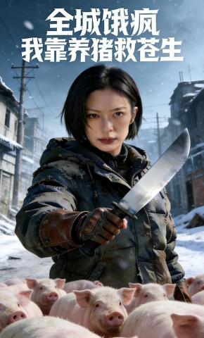 短剧《全城饿疯我靠养猪救苍生》海报
