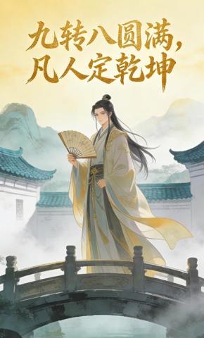 短剧《九转八圆满，凡人定乾坤》海报