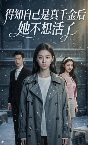 短剧《得知自己是真千金后，她不想活了》海报