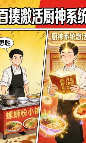 短剧《百揍激活厨神系统》海报