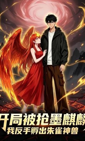 短剧《开局被抢墨麒麟，我反手孵出朱雀神兽》海报