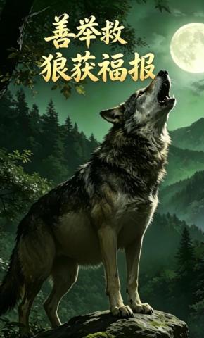 短剧《善举救狼获福报》海报