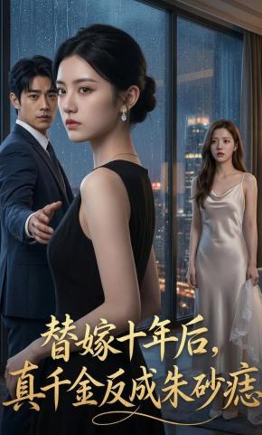 短剧《替嫁十年后，真千金反成朱砂痣》海报