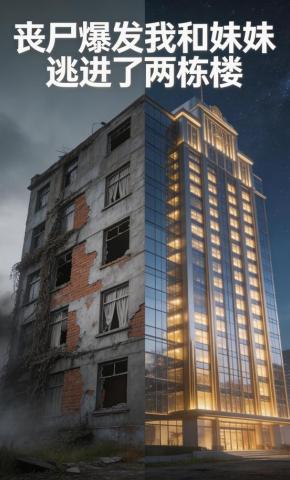 短剧《丧尸爆发，我和妹妹逃进了两栋楼》海报