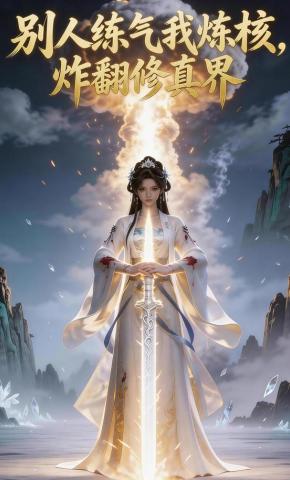 短剧《别人练气我炼核，炸翻修真界》海报