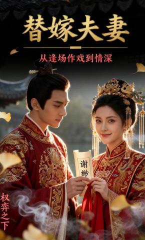 短剧《替嫁夫妻：从逢场作戏到情深》海报
