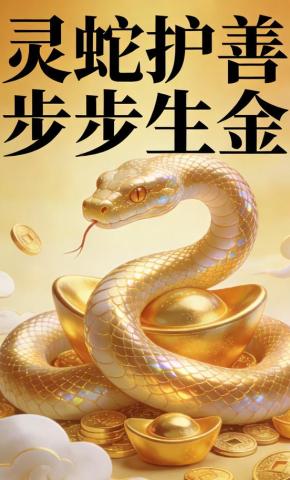 短剧《灵蛇护善步步生金》海报