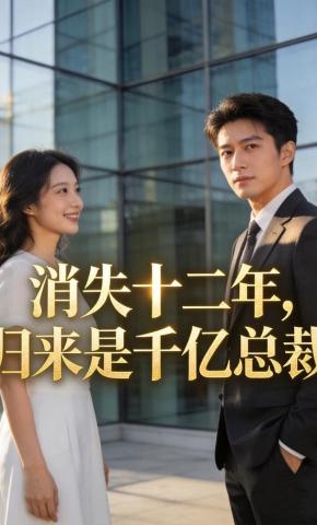 短剧《消失十二年，归来是千亿总裁》海报
