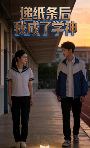 短剧《递纸条后我成了学神》海报