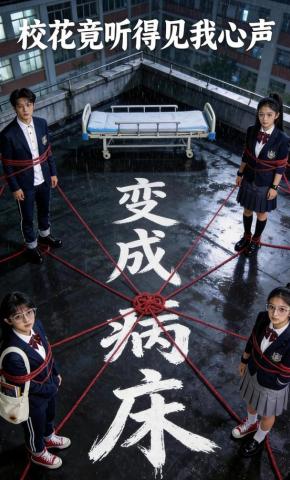 短剧《变成病床，校花竟听得见我心声》海报