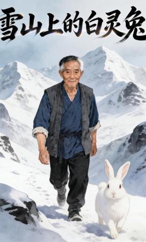 短剧《雪山上的白灵兔》海报