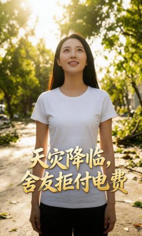 短剧《天灾降临，舍友拒付电费》海报