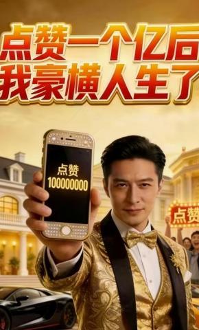 短剧《点赞一个亿后我豪横人生了》海报