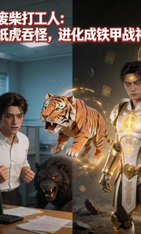 短剧《废柴打工人：纸虎吞怪，进化成铁甲战神》海报