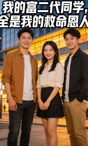 短剧《我的富二代同学，全是我的救命恩人》海报