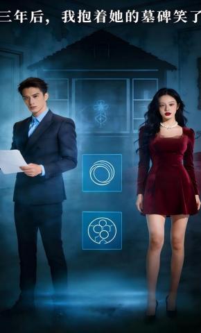 短剧《三年后，我抱着她的墓碑笑了》海报