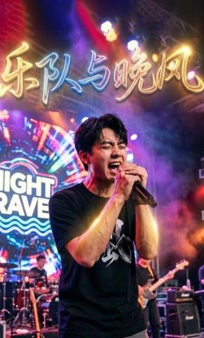 短剧《乐队与晚风》海报