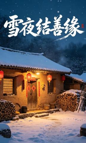短剧《雪夜结善缘》海报