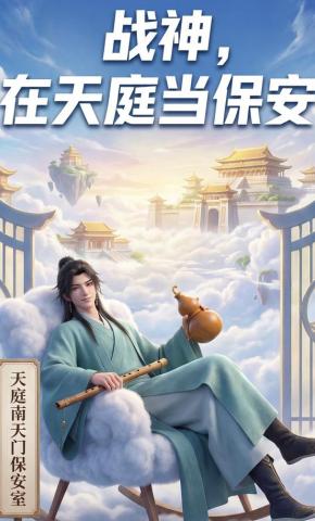 短剧《战神，在天庭当保安》海报