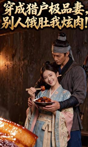 短剧《穿成猎户极品妻，别人饿肚我炫肉！》海报