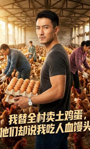 短剧《我替全村卖土鸡蛋，他们却说我吃人血馒头》海报