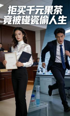 短剧《拒买千元果茶，竟被碰瓷偷人生》海报