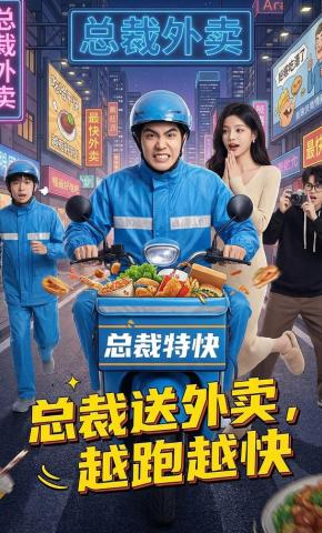 短剧《总裁送外卖，越跑越快》海报