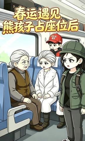 短剧《春运遇见熊孩子占座位后》海报