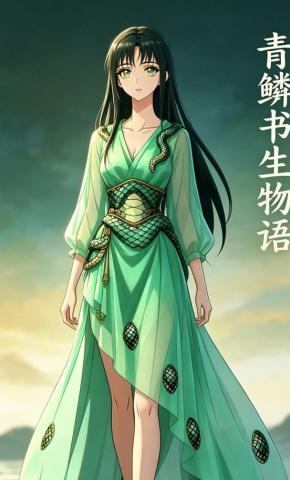 短剧《青鳞书生物语》海报