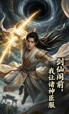 短剧《剑仙阁前，我让诸神臣服》海报