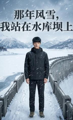 短剧《那年风雪，我站在水库坝上》海报
