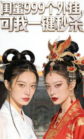 短剧《闺蜜999个外挂，可我一键秒杀》海报