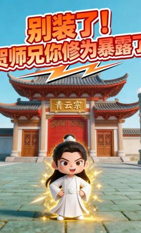 短剧《别装了，贺师兄你修为暴露了》海报