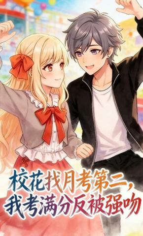 短剧《校花找月考第二，我考满分反被强吻》海报