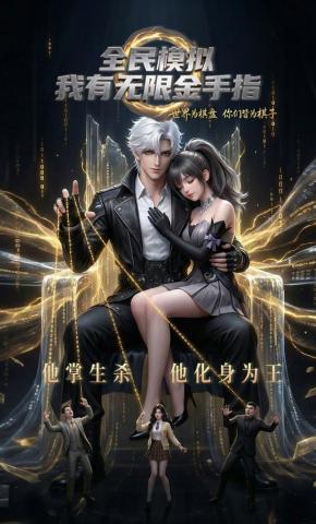 短剧《全民模拟，我有无限金手指》海报
