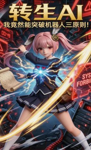 短剧《转生AI，我竟然能突破机器人三原则》海报