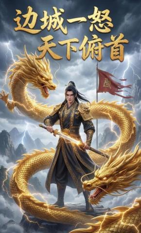 短剧《边城一怒，天下俯首》海报