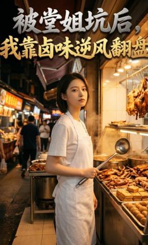 短剧《被堂姐坑后，我靠卤味逆风翻盘》海报