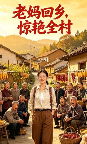 短剧《老妈回乡，惊艳全村》海报