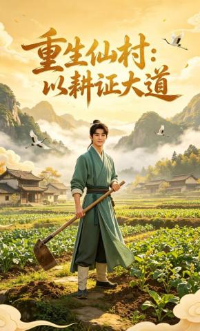 短剧《重生仙村：以耕证大道》海报