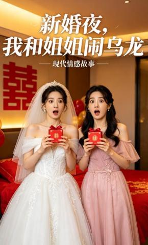 短剧《新婚夜，我和姐姐闹乌龙》海报