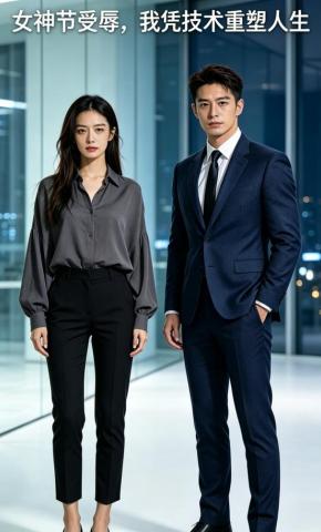 短剧《女神节受辱，我凭技术重塑人生》海报