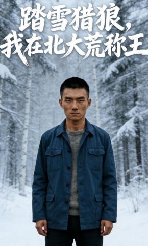 短剧《踏雪猎狼，我在北大荒称王》海报