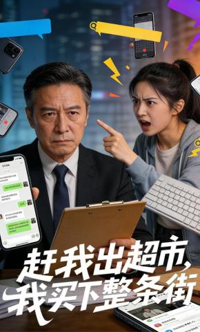 短剧《赶我出超市，我买下整条街》海报