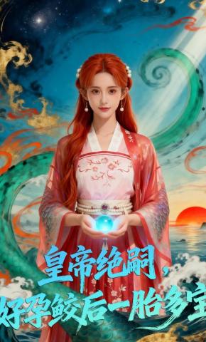 短剧《皇帝绝嗣，好孕鲛后一胎多宝》海报